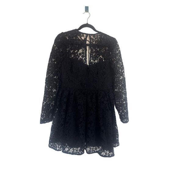 Self-Portrait Tie-neck Mini Dress in Black UK12/US8 - Picture 7 of 11